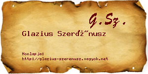 Glazius Szerénusz névjegykártya